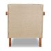 Kit 02 Poltronas Decorativa Natália Linho Dourado Base em Madeira Castanho - Pallazio