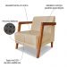 Kit 02 Poltronas Decorativa Natália Linho Dourado Base em Madeira Castanho - Pallazio