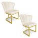 Kit 02 Poltronas Flor Corano Base Metálica Industrial Dourado - Pallazio