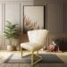 Kit 02 Poltronas Flor Corano Base Metálica Industrial Dourado - Pallazio