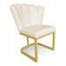 Kit 02 Poltronas Flor Corano Base Metálica Industrial Dourado - Pallazio