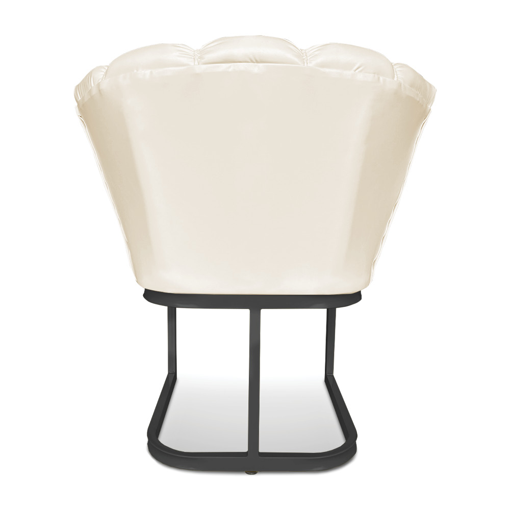 Kit 02 Poltronas Flor Corano Base Metálica Industrial Preto - Pallazio