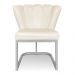 Kit 02 Poltronas Flor Corano Bege Base Metálica Industrial Prata - Pallazio