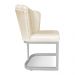 Kit 02 Poltronas Flor Corano Bege Base Metálica Industrial Prata - Pallazio