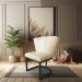 Kit 02 Poltronas Flor Corano Bege Base Metálica Industrial Preto - Pallazio
