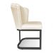 Kit 02 Poltronas Flor Corano Bege Base Metálica Industrial Preto - Pallazio