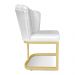 Kit 02 Poltronas Flor Corano Branco Base Metálica Industrial Dourado - Pallazio