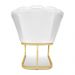 Kit 02 Poltronas Flor Corano Branco Base Metálica Industrial Dourado - Pallazio