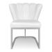 Kit 02 Poltronas Flor Corano Branco Base Metálica Industrial Prata - Pallazio