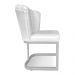 Kit 02 Poltronas Flor Corano Branco Base Metálica Industrial Prata - Pallazio