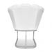 Kit 02 Poltronas Flor Corano Branco Base Metálica Industrial Prata - Pallazio