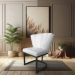 Kit 02 Poltronas Flor Corano Branco Base Metálica Industrial Preto - Pallazio