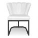 Kit 02 Poltronas Flor Corano Branco Base Metálica Industrial Preto - Pallazio