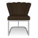 Kit 02 Poltronas Flor Corano Marrom Base Metálica Industrial Prata - Pallazio