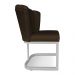 Kit 02 Poltronas Flor Corano Marrom Base Metálica Industrial Prata - Pallazio