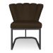 Kit 02 Poltronas Flor Corano Marrom Base Metálica Industrial Preto - Pallazio