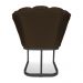 Kit 02 Poltronas Flor Corano Marrom Base Metálica Industrial Preto - Pallazio
