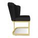 Kit 02 Poltronas Flor Corano Preto Base Metálica Industrial Dourado - Pallazio