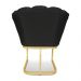 Kit 02 Poltronas Flor Corano Preto Base Metálica Industrial Dourado - Pallazio