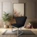 Kit 02 Poltronas Flor Corano Preto Base Metálica Industrial Prata - Pallazio