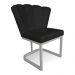 Kit 02 Poltronas Flor Corano Preto Base Metálica Industrial Prata - Pallazio