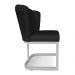 Kit 02 Poltronas Flor Corano Preto Base Metálica Industrial Prata - Pallazio
