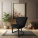 Kit 02 Poltronas Flor Corano Preto Base Metálica Industrial Preto - Pallazio