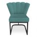 Kit 02 Poltronas Flor Veludo Azul Turquesa Base Metálica Industrial Preto - Pallazio