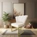 Kit 02 Poltronas Flor Veludo Base Metálica Industrial Dourado - Pallazio