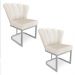 Kit 02 Poltronas Flor Veludo Base Metálica Industrial Prata - Pallazio