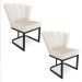 Kit 02 Poltronas Flor Veludo Base Metálica Industrial Preto - Pallazio