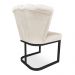 Kit 02 Poltronas Flor Veludo Base Metálica Industrial Preto - Pallazio