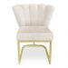 Kit 02 Poltronas Flor Veludo Bege Base Metálica Industrial Dourado - Pallazio