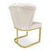 Kit 02 Poltronas Flor Veludo Bege Base Metálica Industrial Dourado - Pallazio