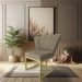 Kit 02 Poltronas Flor Veludo Capuccino Base Metálica Industrial Dourado - Pallazio