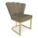 Kit 02 Poltronas Flor Veludo Capuccino Base Metálica Industrial Dourado - Pallazio