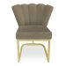 Kit 02 Poltronas Flor Veludo Capuccino Base Metálica Industrial Dourado - Pallazio