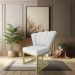 Kit 02 Poltronas Flor Veludo Cinza Base Metálica Industrial Dourado - Pallazio