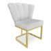 Kit 02 Poltronas Flor Veludo Cinza Base Metálica Industrial Dourado - Pallazio