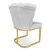 Kit 02 Poltronas Flor Veludo Cinza Base Metálica Industrial Dourado - Pallazio