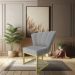 Kit 02 Poltronas Flor Veludo Grafite Base Metálica Industrial Dourado - Pallazio