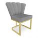 Kit 02 Poltronas Flor Veludo Grafite Base Metálica Industrial Dourado - Pallazio