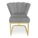Kit 02 Poltronas Flor Veludo Grafite Base Metálica Industrial Dourado - Pallazio