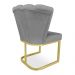 Kit 02 Poltronas Flor Veludo Grafite Base Metálica Industrial Dourado - Pallazio