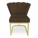 Kit 02 Poltronas Flor Veludo Marrom Base Metálica Industrial Dourado - Pallazio