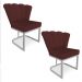 Kit 02 Poltronas Flor Veludo Marsala Base Metálica Industrial Prata - Pallazio