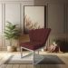 Kit 02 Poltronas Flor Veludo Marsala Base Metálica Industrial Prata - Pallazio