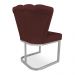 Kit 02 Poltronas Flor Veludo Marsala Base Metálica Industrial Prata - Pallazio