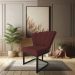 Kit 02 Poltronas Flor Veludo Marsala Base Metálica Industrial Preto - Pallazio