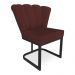 Kit 02 Poltronas Flor Veludo Marsala Base Metálica Industrial Preto - Pallazio